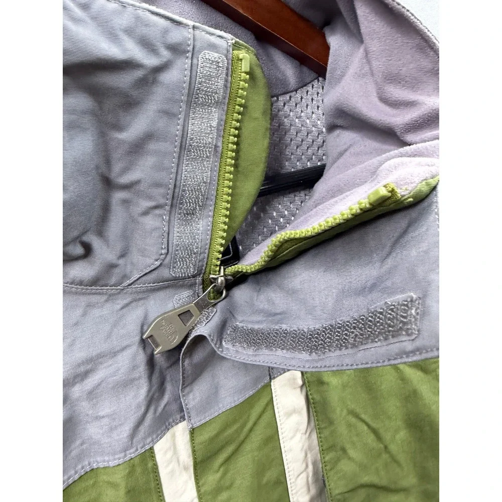 The North Face HyVent Jacket Mens Green Grey Colorblock Waterproof Shell Large